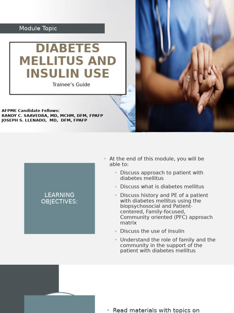 Diabetes Mellitus: Insulin Use Guide | PDF | Diabetes | Diabetes Management
