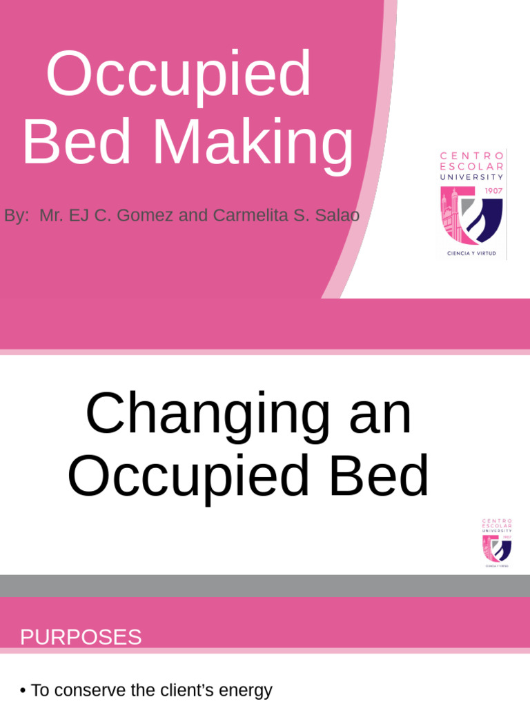 Occupied Bed Making Procedure Guide | PDF | Bed | Bedding
