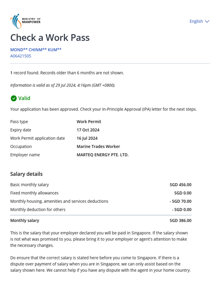 MOM - Check A Work Pass | PDF