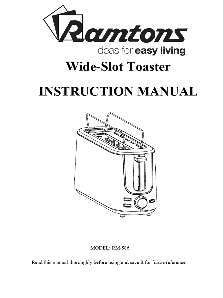 Wide-Slot Toaster Instruction Manual | PDF