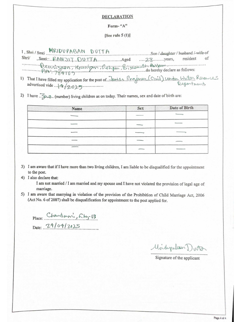 Form A | PDF