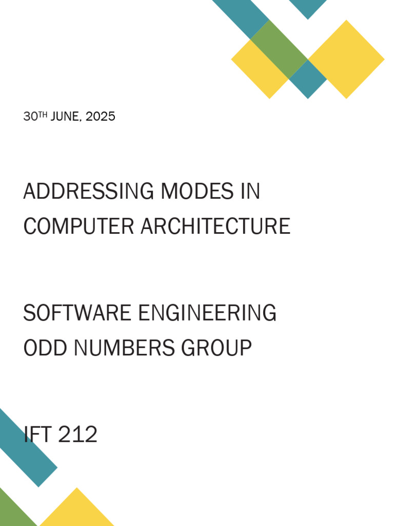 Addressing Modes in Computer Architecture | PDF | Computing | Computer ...