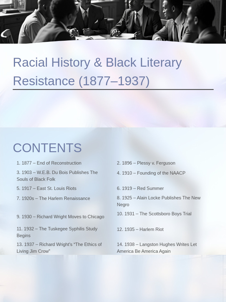 Racial History & Black Litera | PDF | Harlem Renaissance | W. E. B. Du Bois