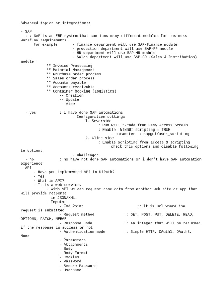 SAP Automation and API Integration Guide | PDF | World Wide Web ...