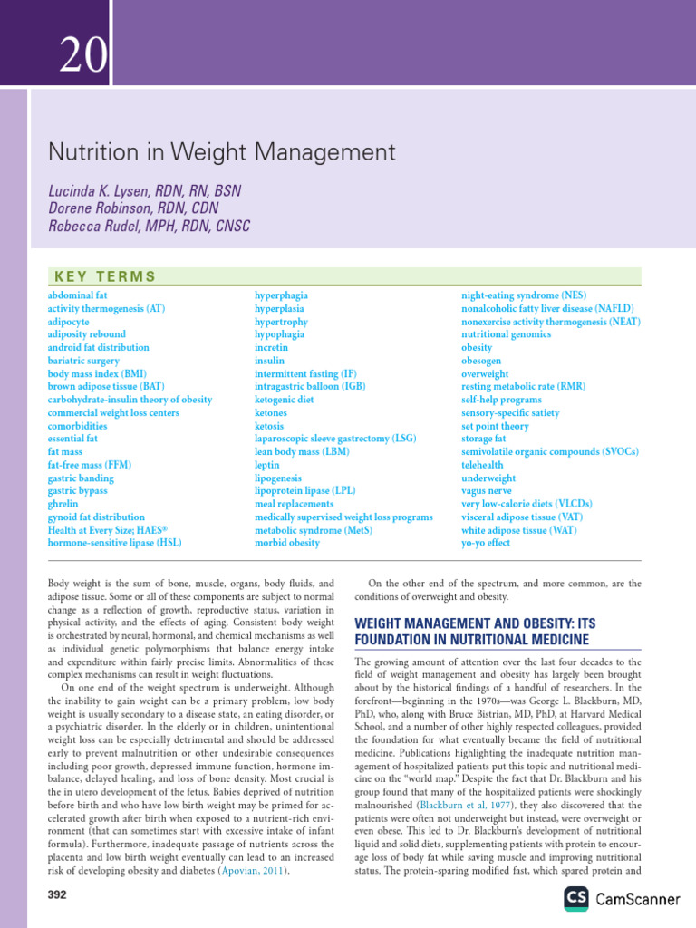 Nutrition's Role in Weight Management | PDF | Adipose Tissue | Eating