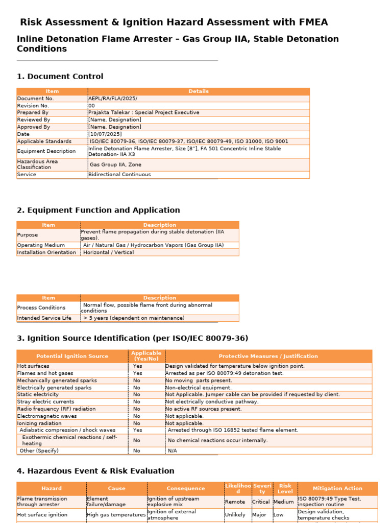Ignition Hazard Assessment for Flame Arresters | PDF | Combustion | Leak