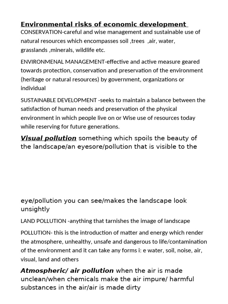 Environmental Impact of Economic Growth | PDF | Pollution | Habitat ...