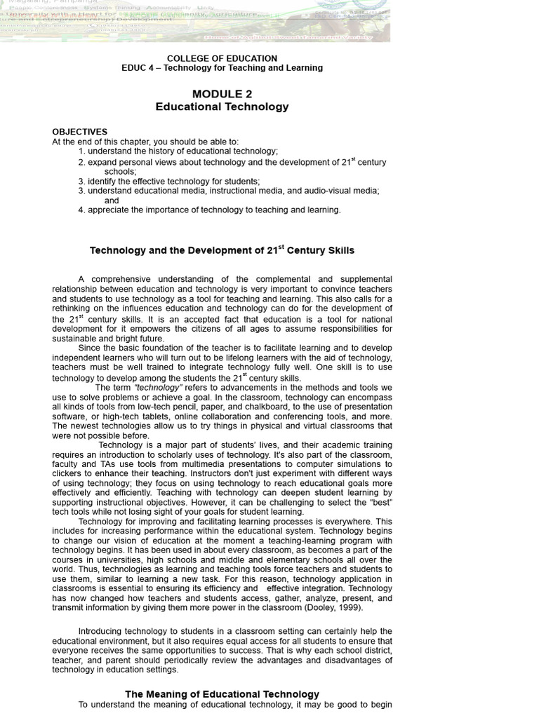 Educational Technology in 21st Century Learning | PDF | Educational ...