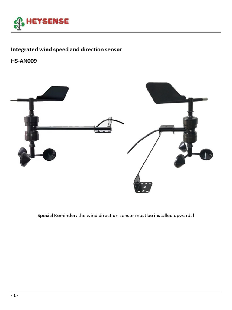 HS-AN009 Wind Sensor Overview | PDF | Wind Speed | Wound