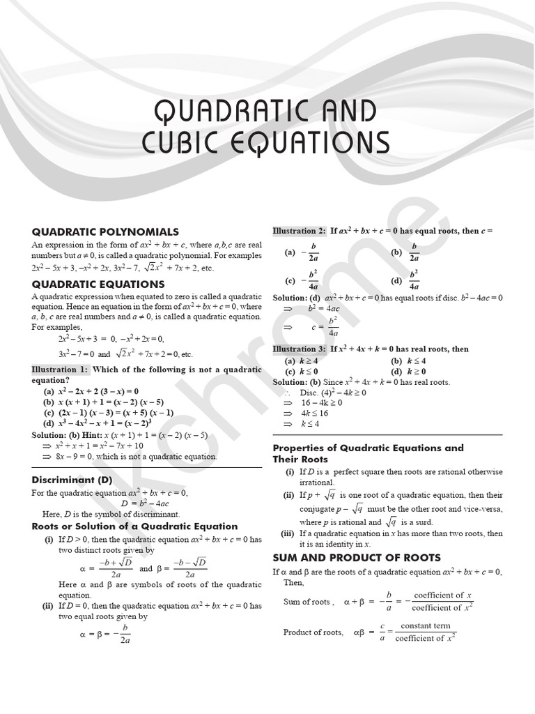 Understanding Quadratic Polynomials and Equations | PDF | Quadratic ...