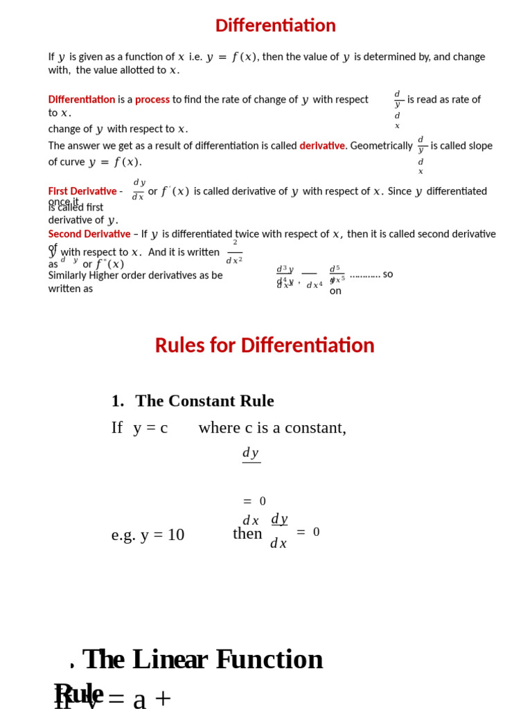 Differentiation: Concepts and Rules | PDF | Derivative | Demand