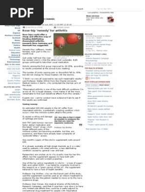 BBC NEWS Health Rose-Hip 'Remedy' for Arthritis