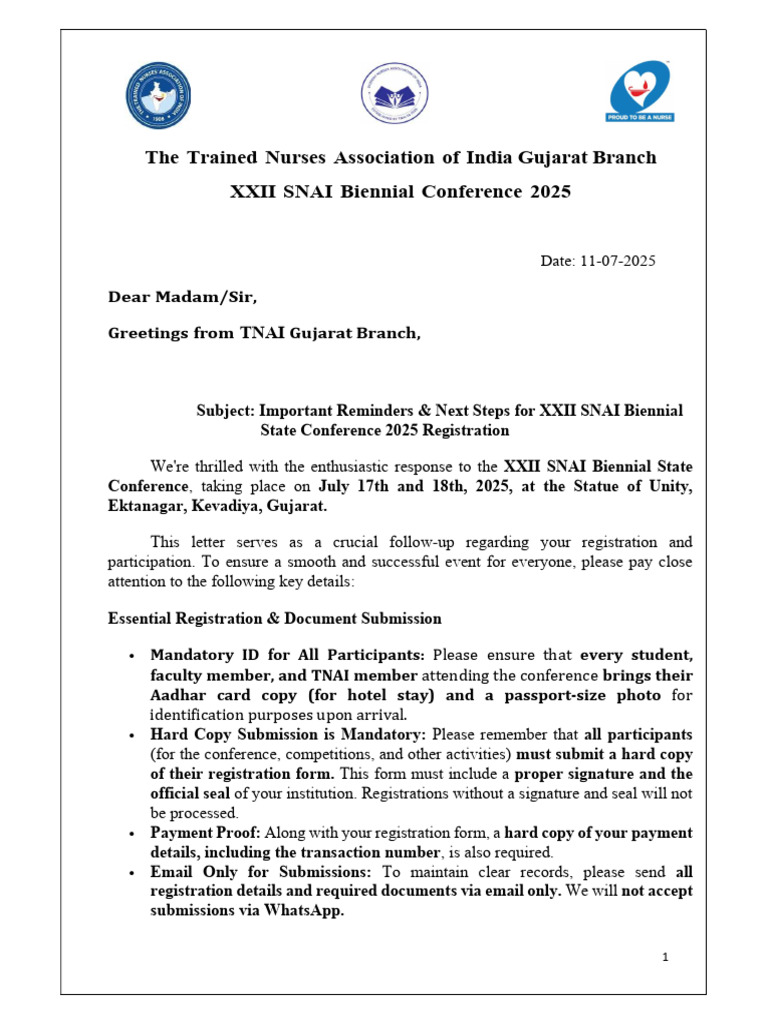 XXII SNAI Biennial Conference 2025 Details | PDF