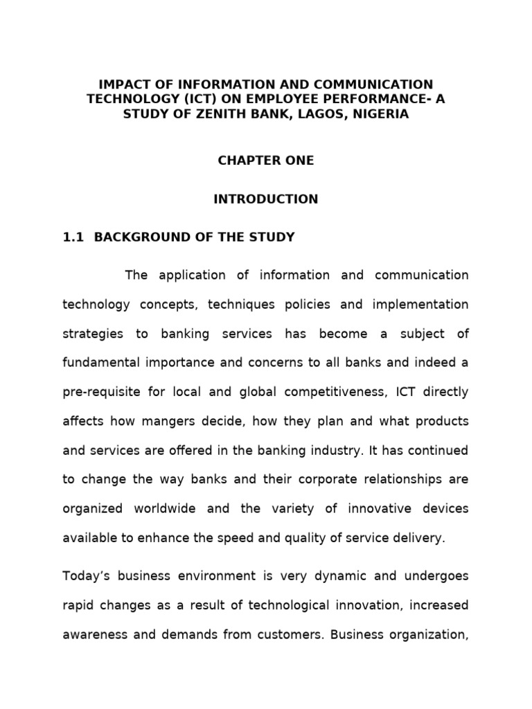 ICT Impact on Employee Performance in Banking | PDF | Cheque | Banks