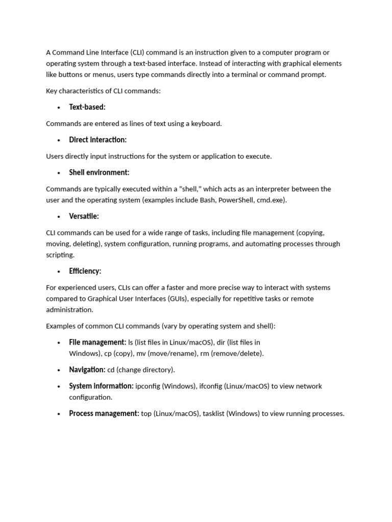 Understanding Command Line Interfaces | PDF