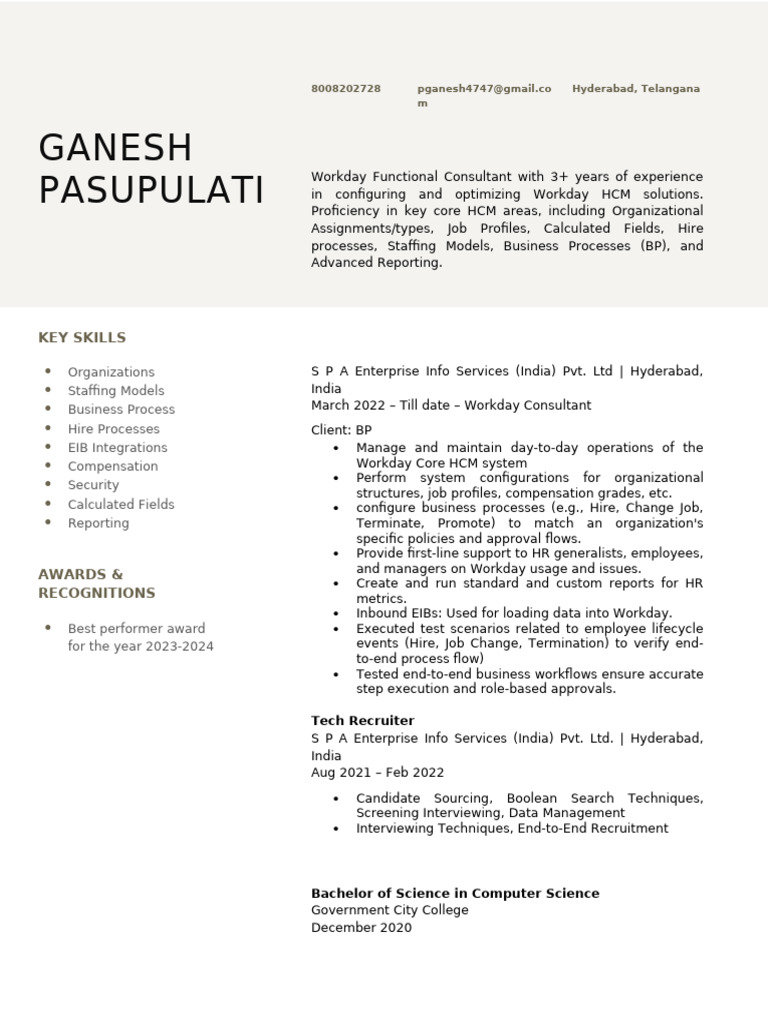 Ganesh pasupulati workday functional pdf human resource