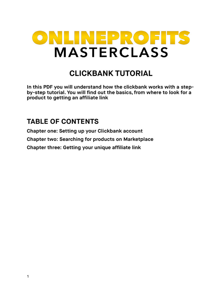 ClickBank Affiliate Setup Guide | PDF | Affiliate Marketing | Chess