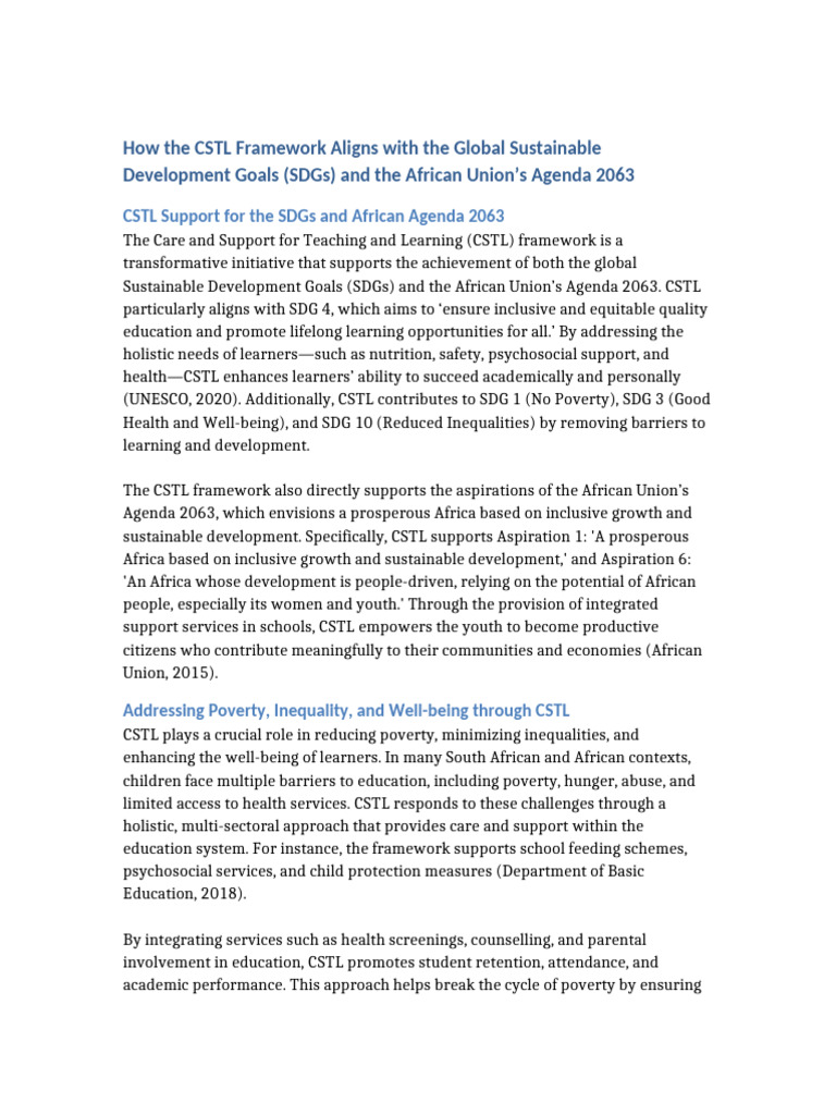 CSTL and Global Development Goals | PDF | Sustainability | Sustainable ...