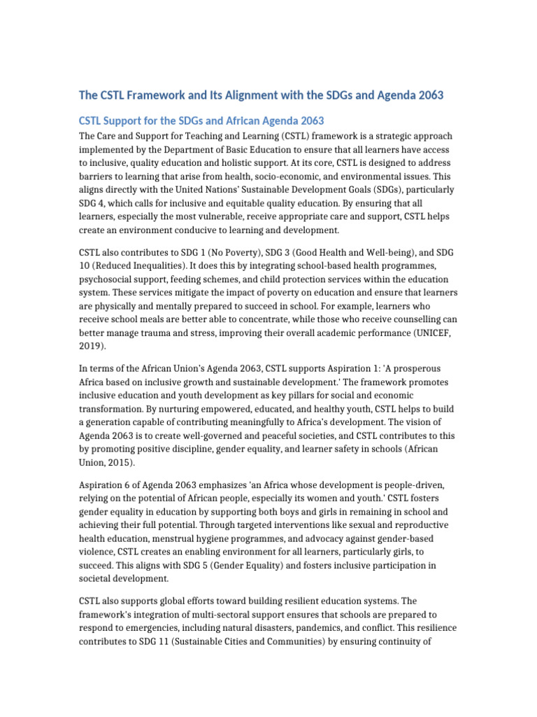 CSTL Framework and Development Goals Essay | PDF | Poverty | Poverty ...