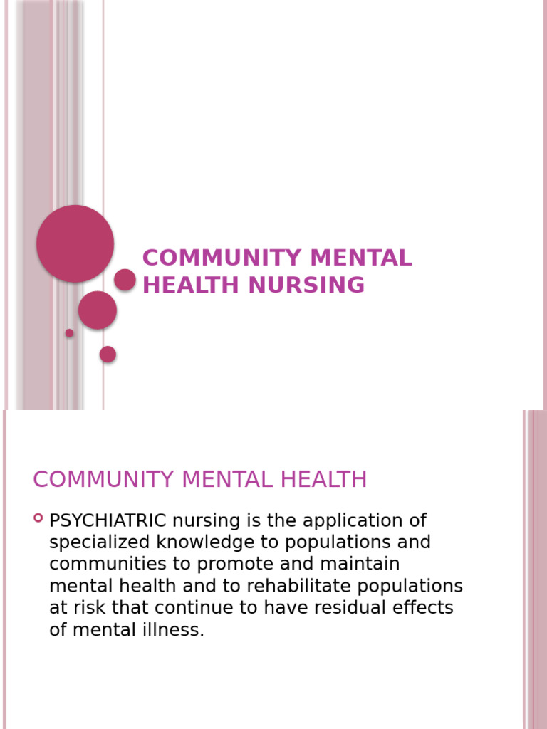 Community Mental Health Nursing | PDF | Mental Health | Psychiatry