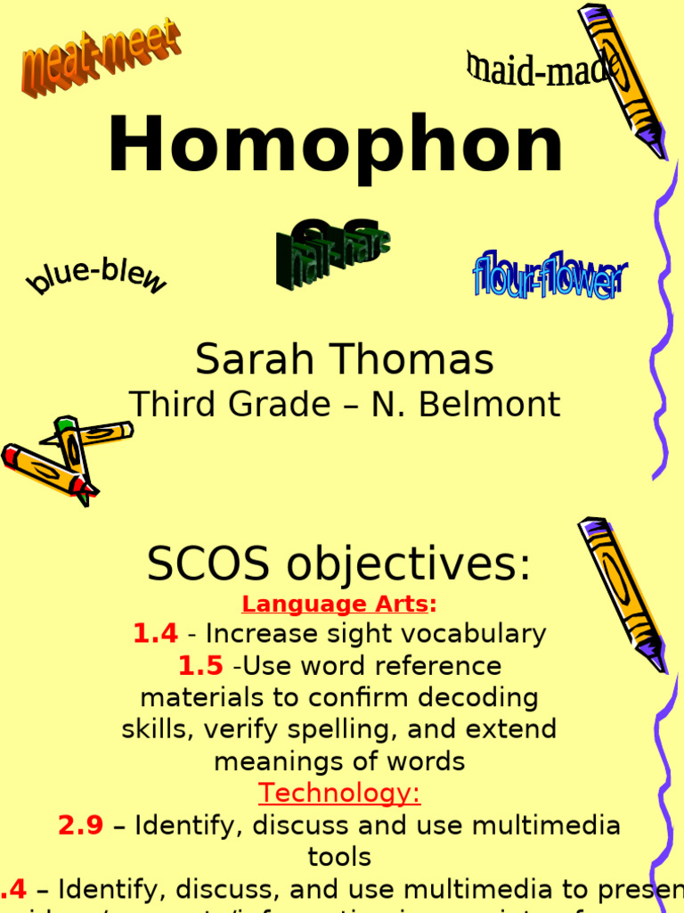 Understanding Homophones in Vocabulary | PDF