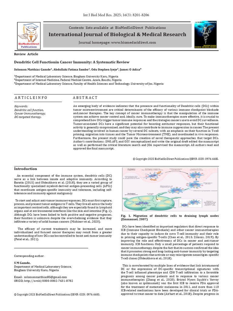 Dendritic Cells in Cancer Immunity Review | PDF | Dendritic Cell ...