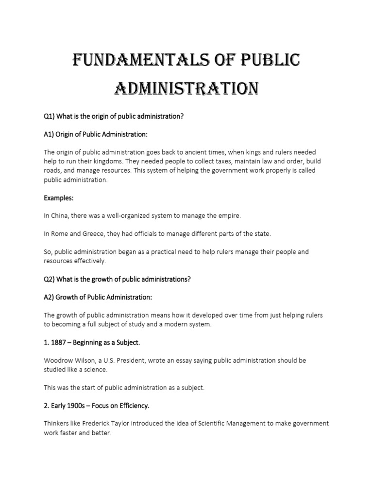 Fundamentals of Public Administration | PDF | Policy | Science