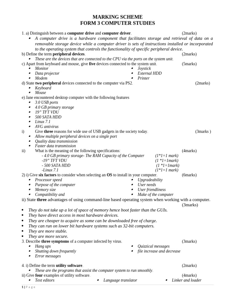 Computer Studies F3T2 2025 MS | PDF | Operating System | Word Processor