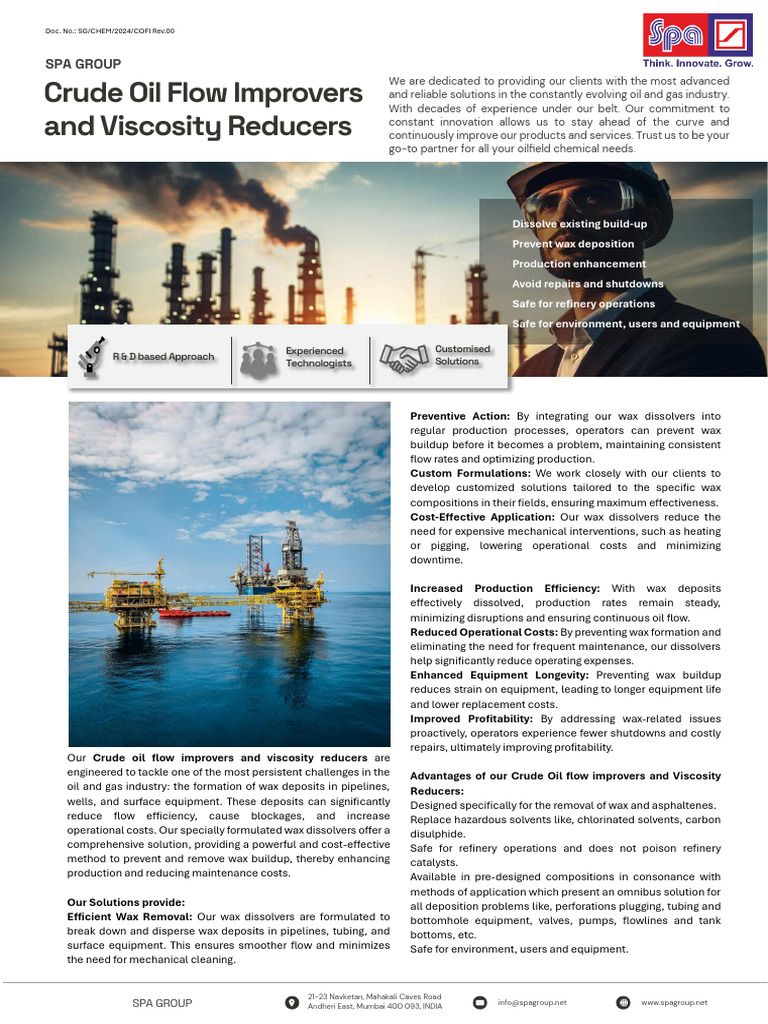 Crude Oil Flow Improvers Overview | PDF | Oil Refinery | Petroleum