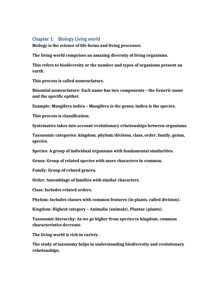 Understanding Biological Taxonomy | PDF
