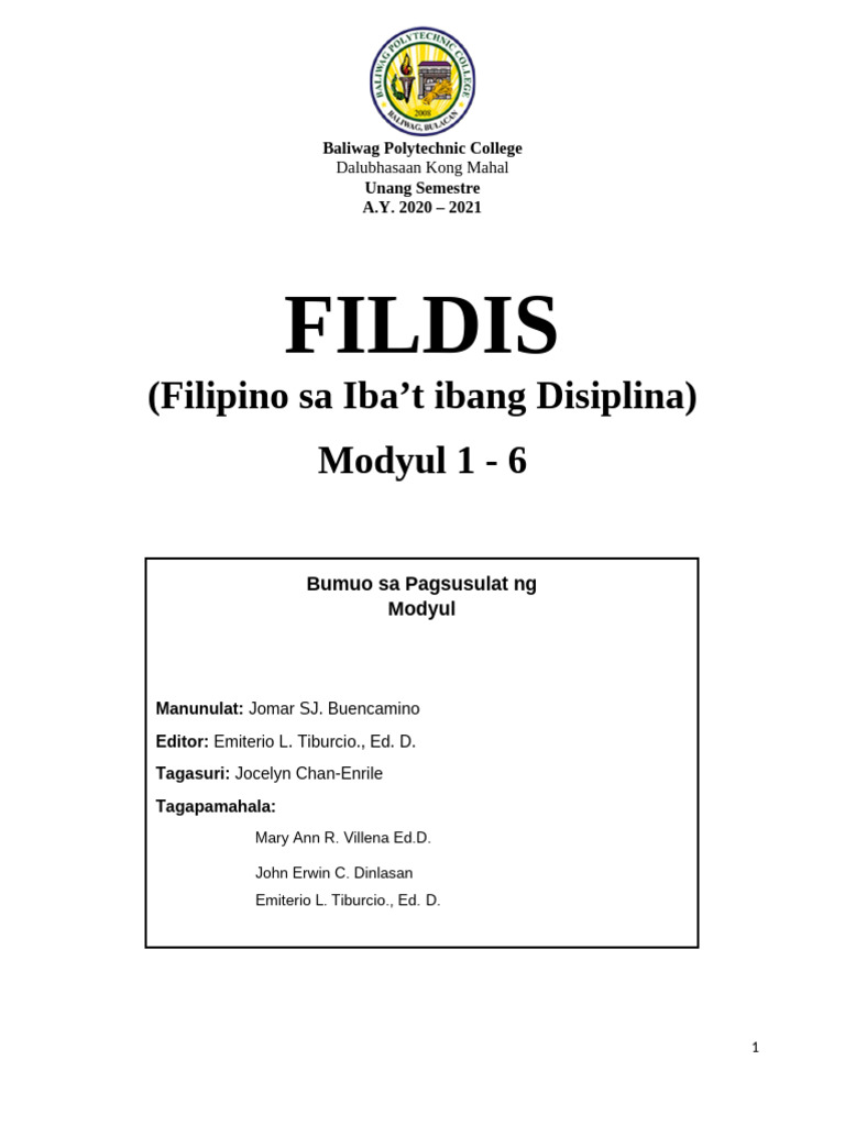 Fildis Module 2020.new | PDF