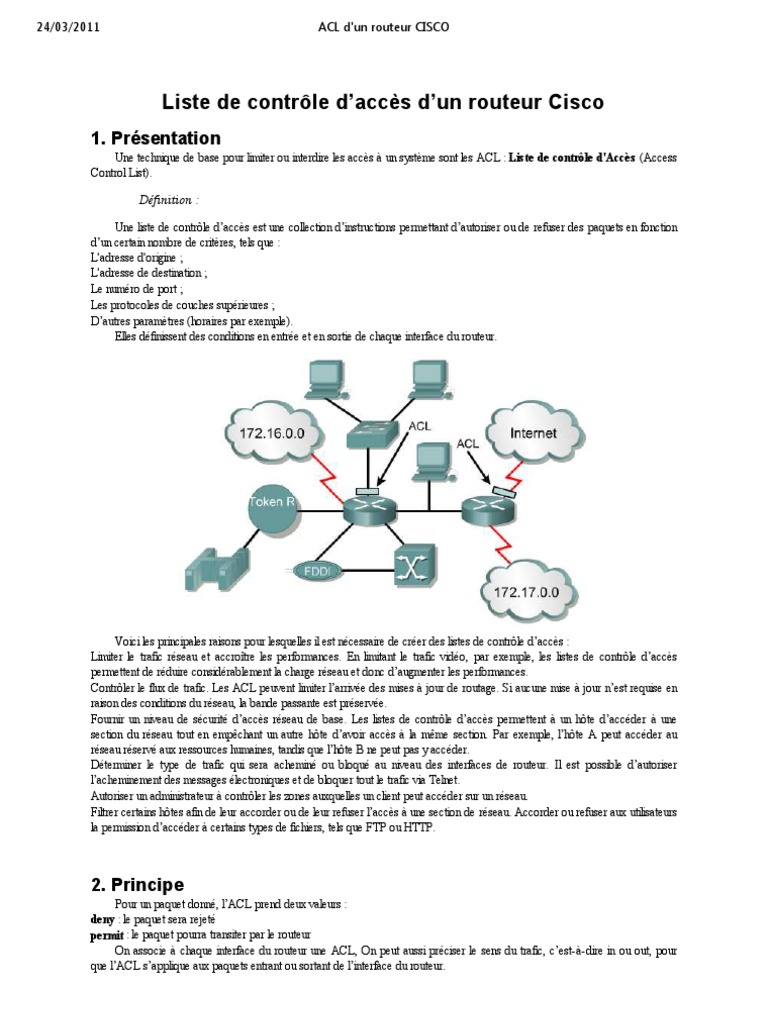 ACL Cisco : Guide d'Optimisation et Sécurité | PDF | Adresse IP ...