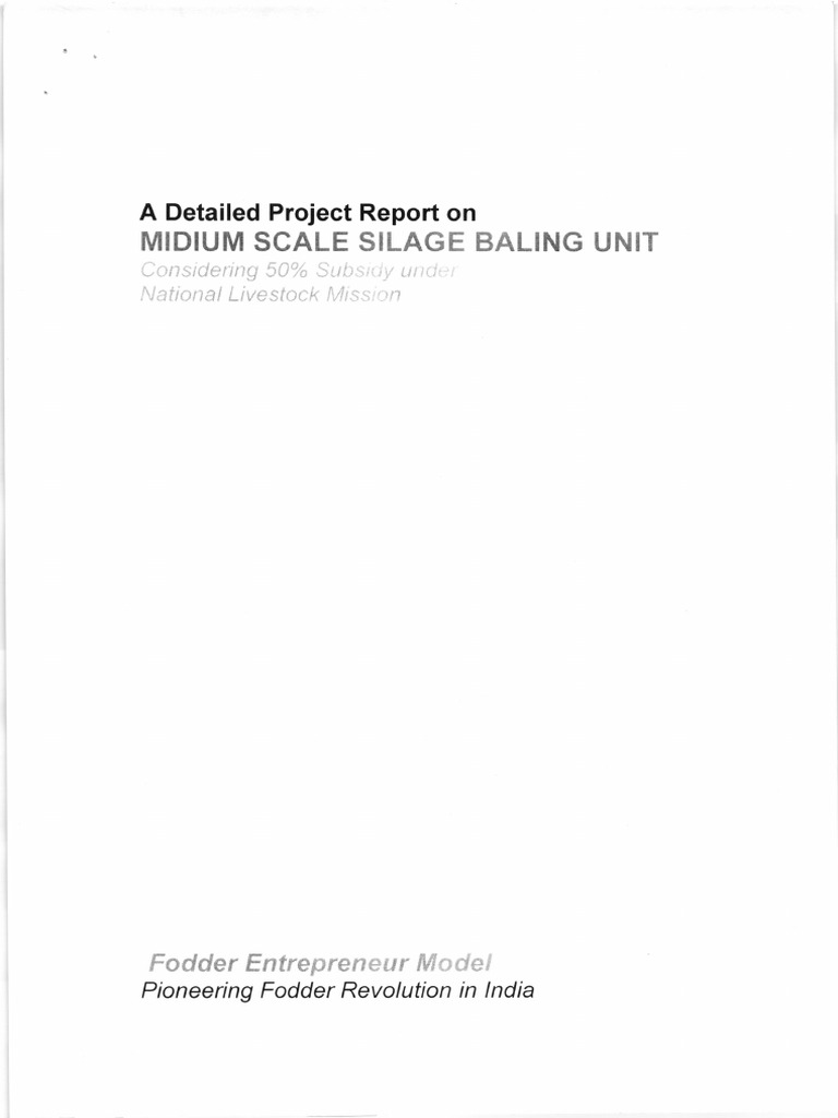 Medium Scale Silage Baling Unit Report | PDF | Hay