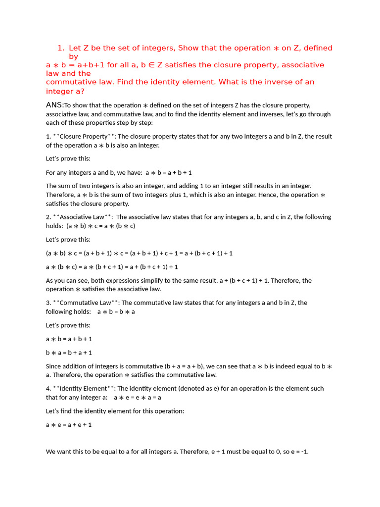 Group Theory | PDF | Integer | Group (Mathematics)