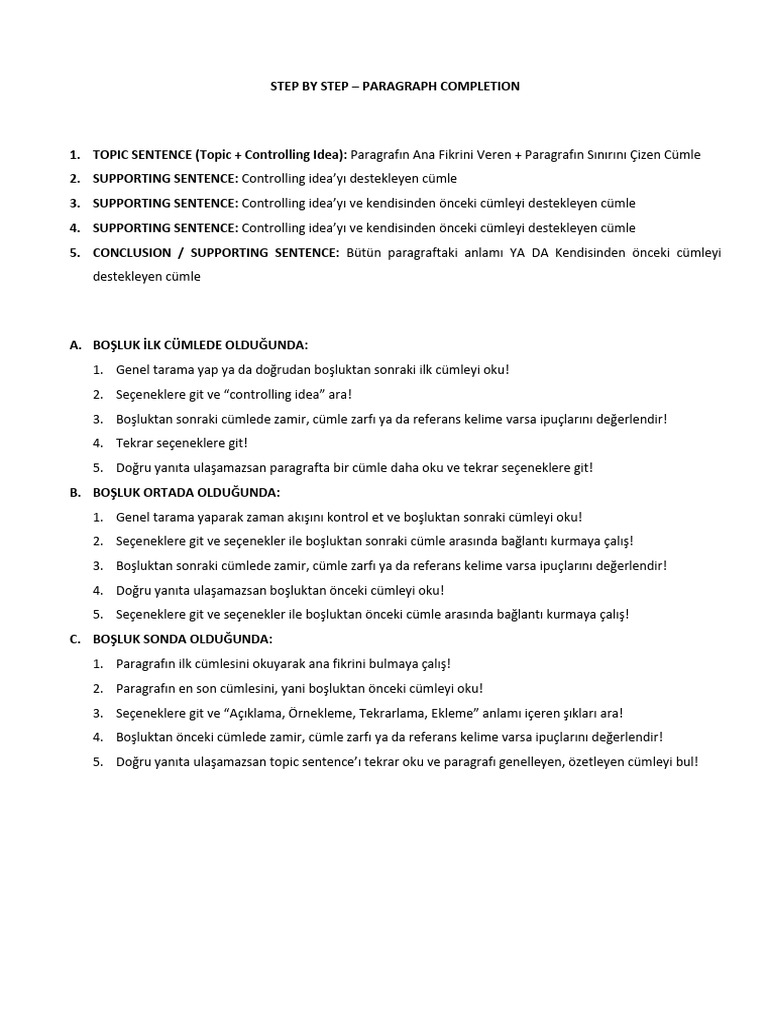 Step by Step-Paragraph Completion | PDF