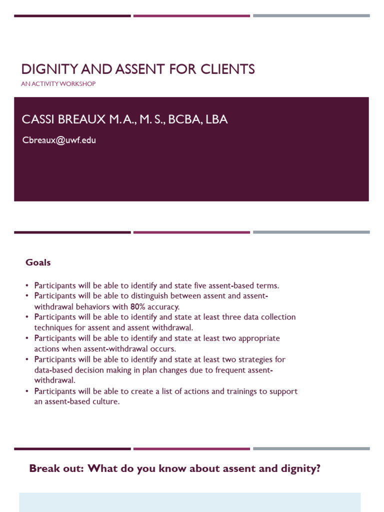 Assent and Dignity in ABA Practices | PDF | Consent | Disability