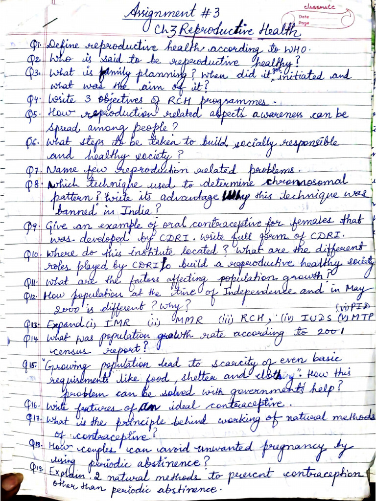 Reproductive Health Assessment | PDF