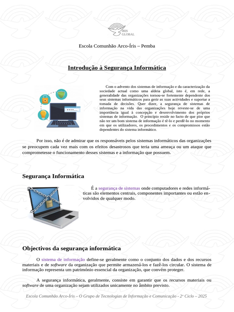 Segurança Informática: Objetivos e Ameaças | PDF | Vírus de computador ...