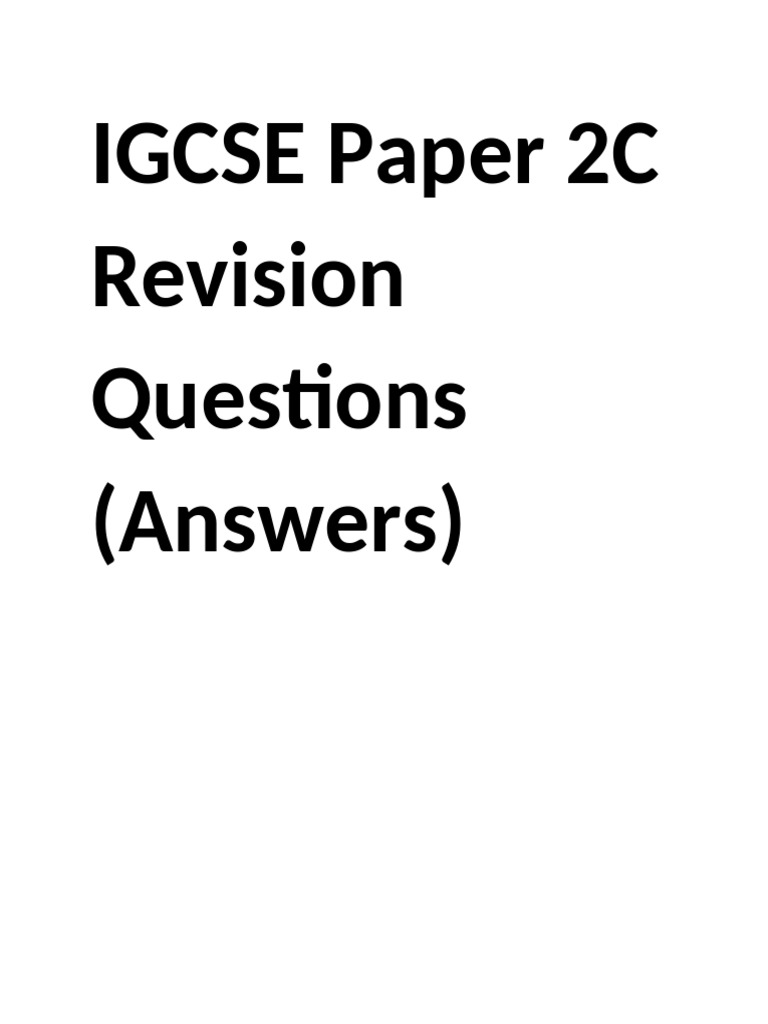 IG Long Structured Questions 2C Answers | PDF