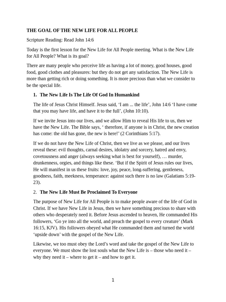 New Life for All: Proclaiming Christ's Message | PDF | Jesus | The Gospel