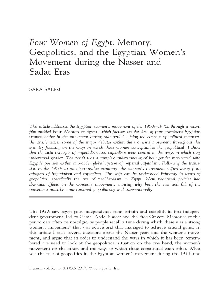 2017 - Salem - For Women of Egypt | PDF | Feminism | Gender Studies