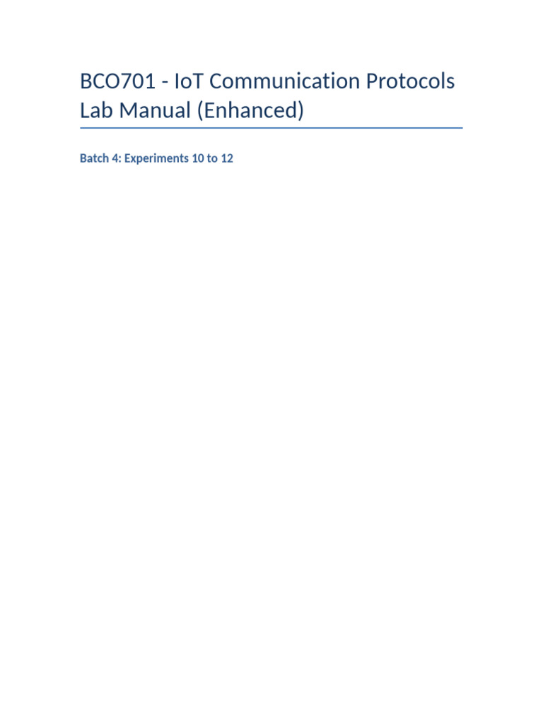IoT Communication Protocols Lab Manual | PDF
