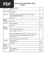 RMA Answer Key for Grades 7-10 | PDF | Area | Mean