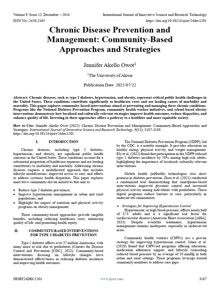Community Strategies for Chronic Disease Management | PDF | Preventive ...