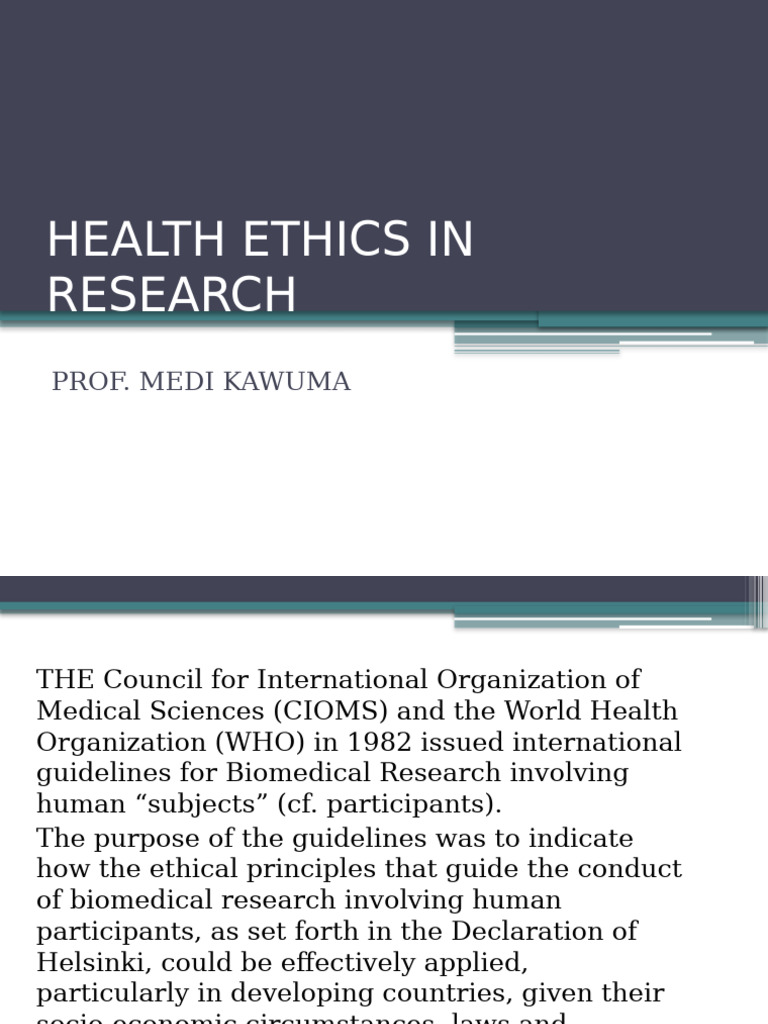 Ethical Guidelines for Biomedical Research | PDF | Informed Consent ...