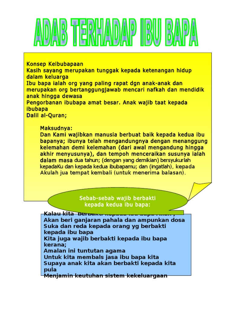 Adab Terhadap Ibubapa