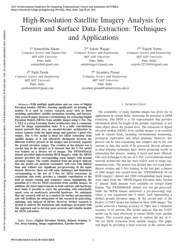 High-Resolution Satellite Imagery Analysis For Terrain and Surface Data ...