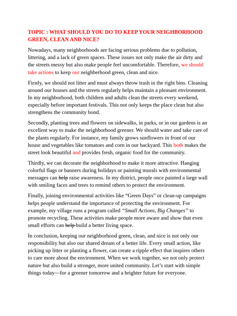 Keep Your Neighborhood Green & Clean | PDF
