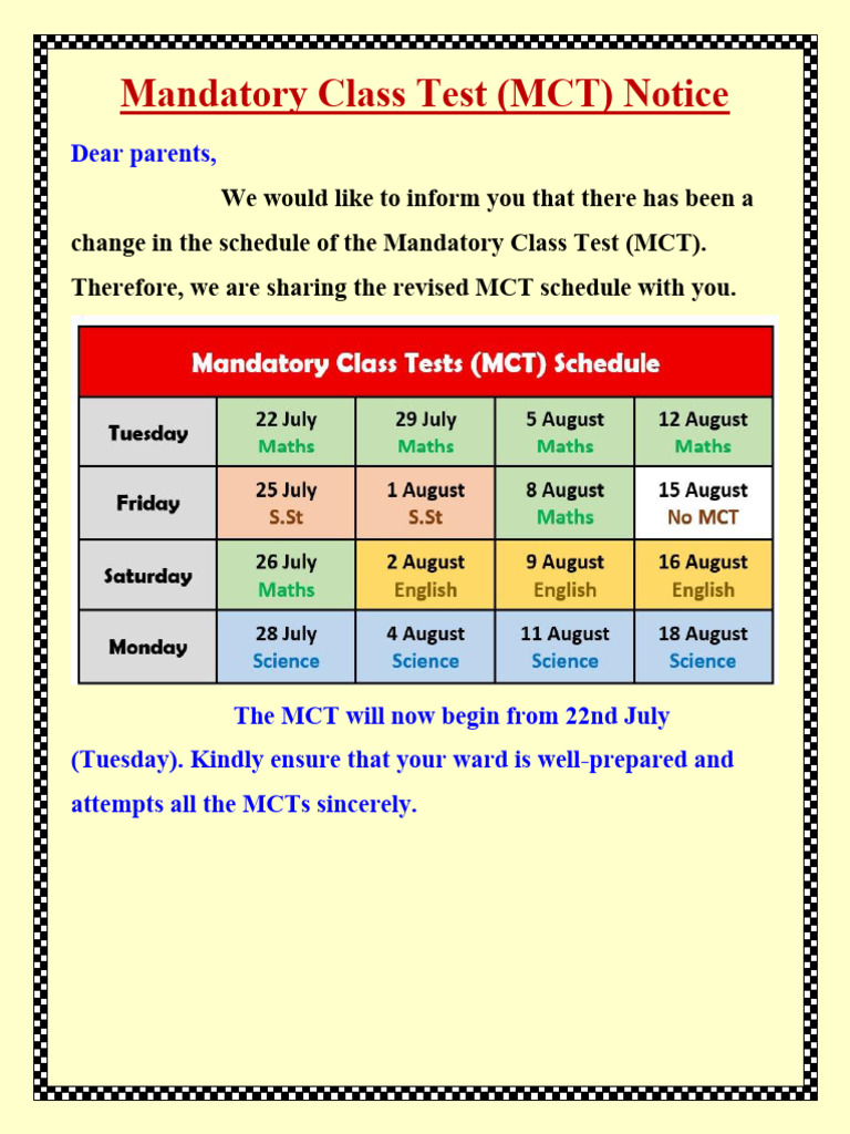 MCT Notice | PDF