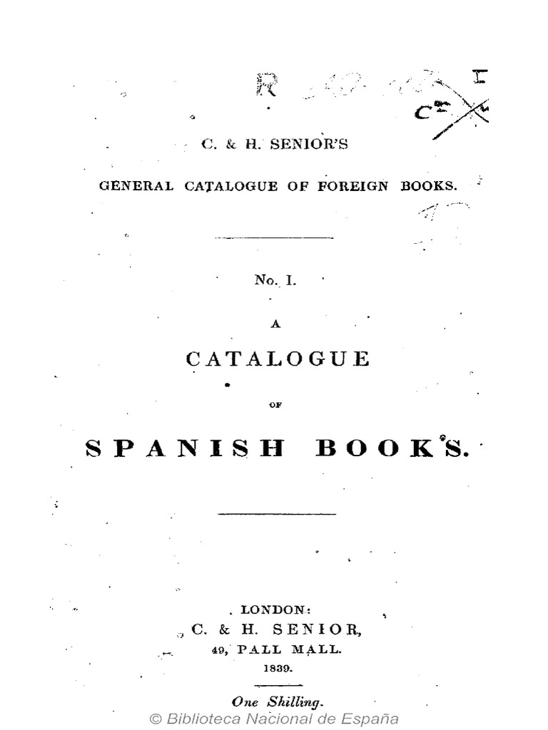C. & H. Senior's 1839 Spanish Books Catalog | PDF
